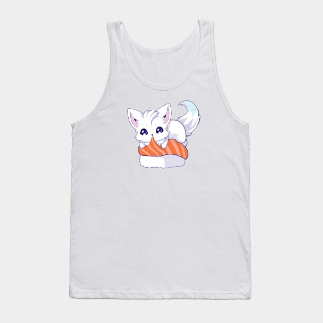 Arctic Fox Salmon Sushi Tank Top by Myanko